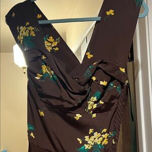 Trashy Diva Brown Silk Crepe Halter Dress Size M